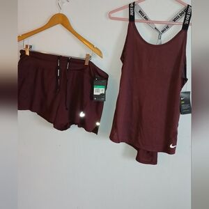 Nike Burgundy Tank and Shorts Set